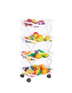 ESTANTERIA 38X28X74CM METAL 4 PISOS BLANCA