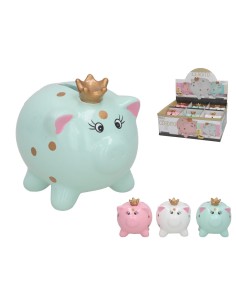 HUCHA CERDITO CERAMICA 3 COLORES SURT 10.7X9.3X10.