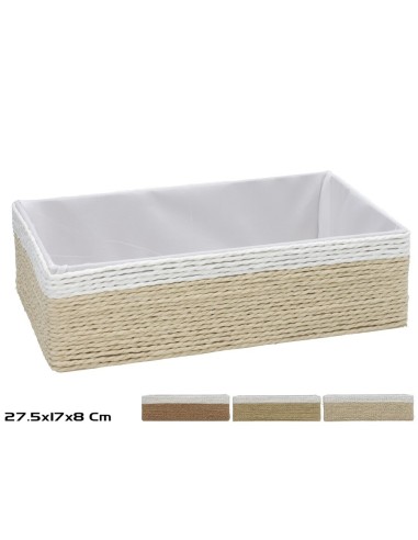 CESTA NAYA NATURAL 27,5X17X8CM 3 SURTIDOS