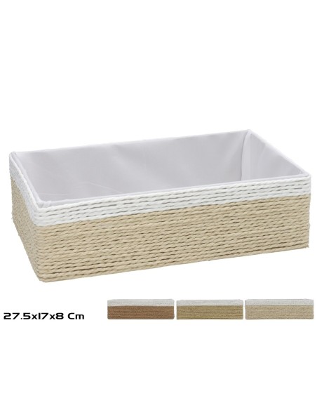 CESTA NAYA NATURAL 27,5X17X8CM 3 SURTIDOS