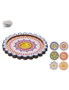 PORTA INCIENSO CONO JNANI MULTICOLOR 7,5X7,5CM 6 S