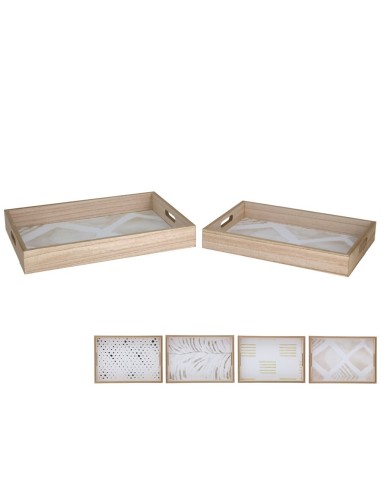 SET 2 BANDEJAS  LINA 38X28X5 4 SURT