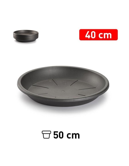 PLATO MACETA 40 CM ANTRACITA