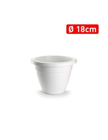 MACETA REDONDA 18 CM BLANCO