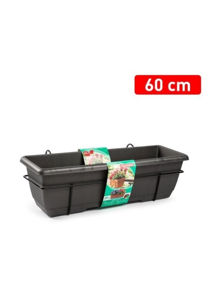 JARDINERA BALCONERA 60 CON SOPORTE ANTRACITA