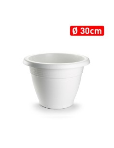 MACETA REDONDA 30 CM BLANCO