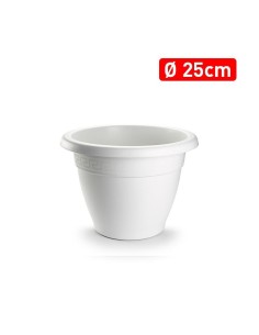 MACETA REDONDA 25 CM BLANCO