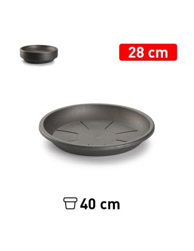 PLATO MACETA 28 CM ANTRACITA