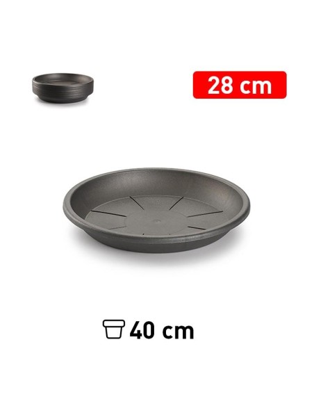 PLATO MACETA 28 CM ANTRACITA