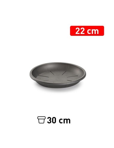 PLATO MACETA 22 CM ANTRACITA