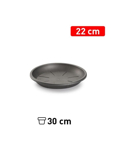 PLATO MACETA 22 CM ANTRACITA