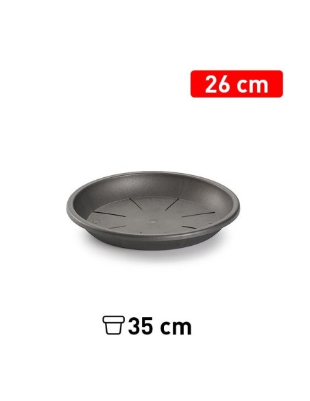 PLATO MACETA 26 CM ANTRACITA