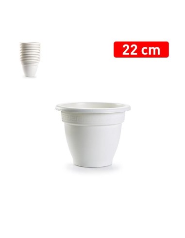 MACETA REDONDA 22 CM BLANCO