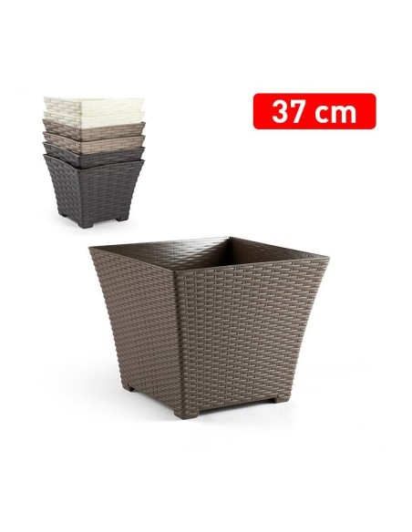 MACETA RATTAN CUADRADA 37 CM SURT MTW