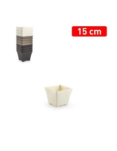 MACETA RATTAN CUADRADA 15 CM SURT MTW