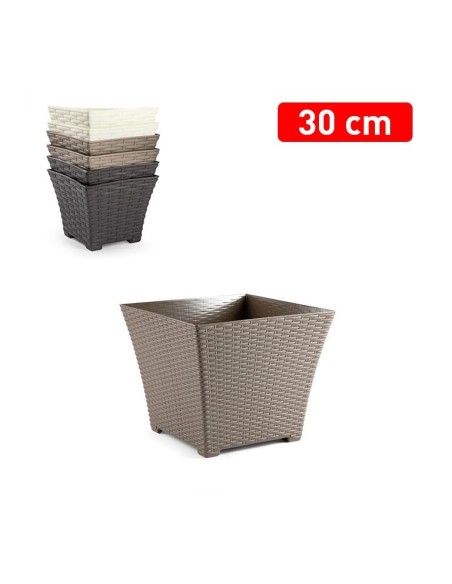 MACETA RATTAN CUADRADA 30 CM SURT MTW