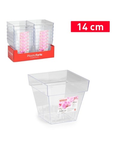 MACETA PS CUADRADA 14 CM