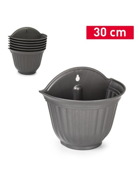 MACETA PARED ROMA 30 CM ANTRACITA