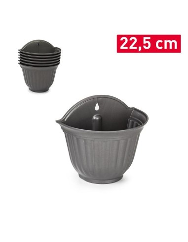 MACETA PARED ROMA 22,5 CM ANTRACITA
