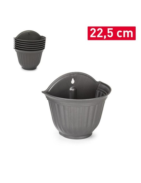 MACETA PARED ROMA 22,5 CM ANTRACITA