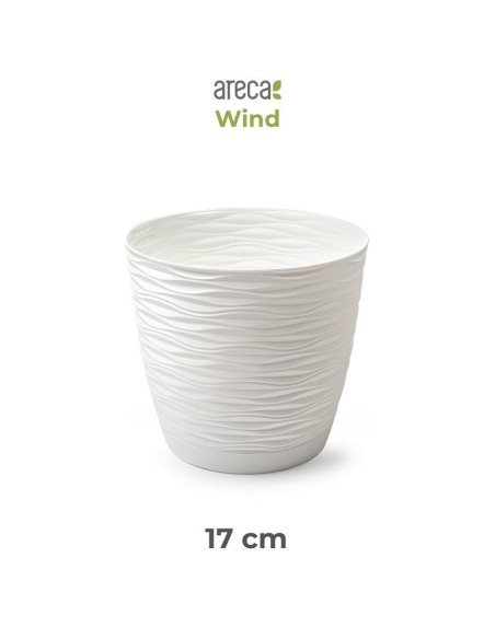 MACETA WIND REDONDA 17 CM ARECA BLANCO ROTO