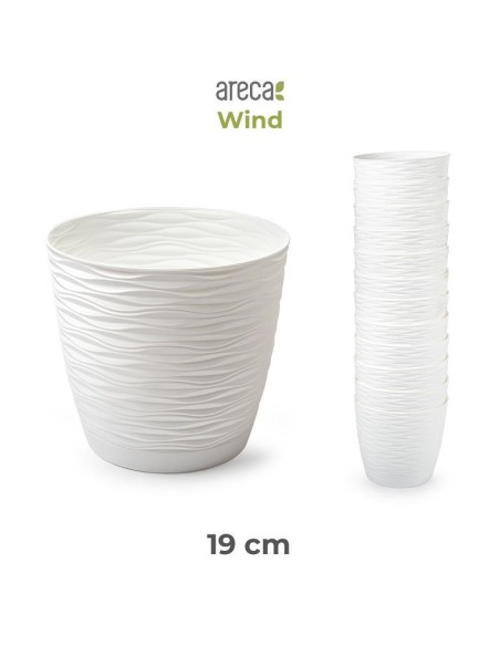 MACETA WIND REDONDA 19 CM ARECA BLANCO ROTO