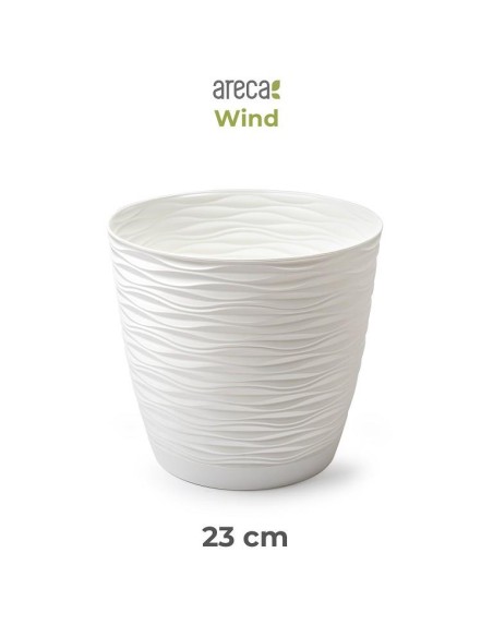MACETA WIND REDONDA 23 CM ARECA BLANCO ROTO