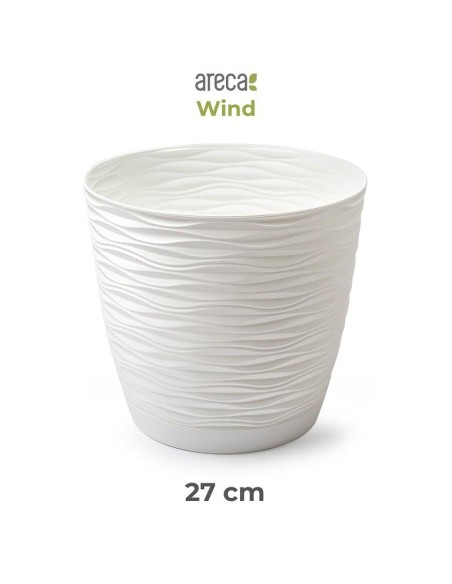 MACETA WIND REDONDA 27 CM ARECA BLANCO ROTO