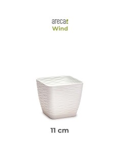 MACETA WIND CUADRADA 11 CM ARECA BLANCO ROTO