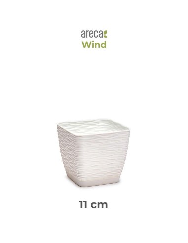 MACETA WIND CUADRADA 11 CM ARECA BLANCO ROTO