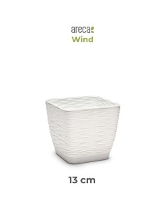 MACETA WIND CUADRADA 13 CM ARECA BLANCO ROTO