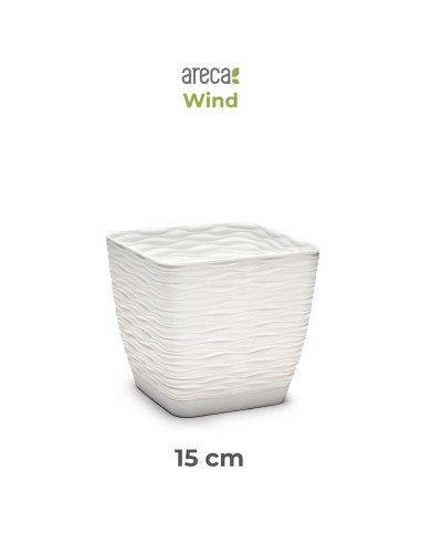 MACETA WIND CUADRADA 15 CM ARECA BLANCO ROTO