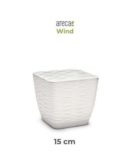 MACETA WIND CUADRADA 15 CM ARECA BLANCO ROTO