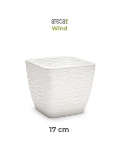 MACETA WIND CUADRADA 17 CM ARECA BLANCO ROTO