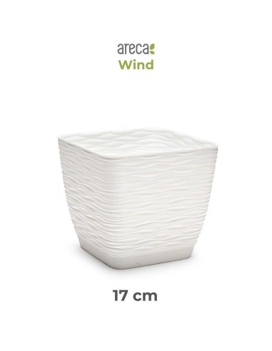 MACETA WIND CUADRADA 17 CM ARECA BLANCO ROTO