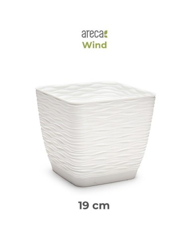 MACETA WIND CUADRADA 19 CM ARECA BLANCO ROTO