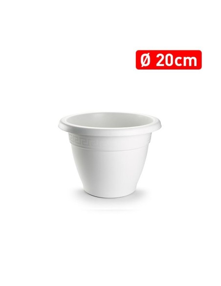 MACETA REDONDA 20 CM BLANCO