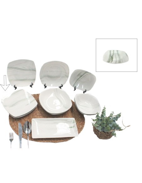 PLATO (20 Cm) CUADRADO (M armol gris)