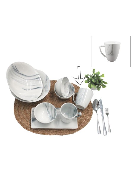 TAZA 350ML CUADRADO (Marmol gris)