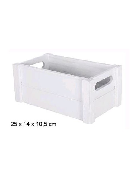 CAJA MADERA BLANCA 25x14x10.5cm