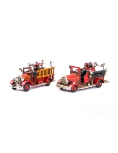 VEHICULO DECORACION METAL 16X7X8 CAMION BOMBEROS 2