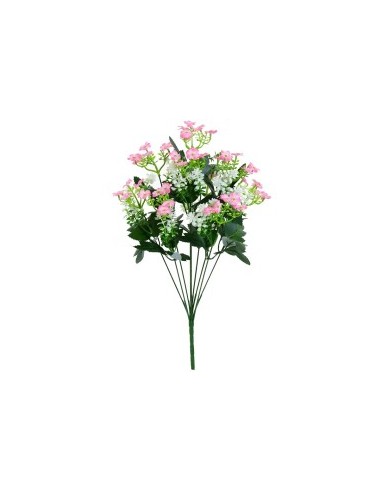 RAMO RELLENO MINI FLOR X 9- 51CM (ROSA)