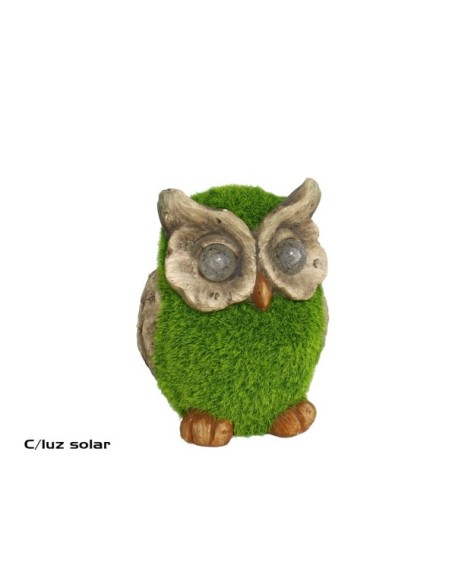 BUHO C/LUZ SOLAR 10X12X16 CM