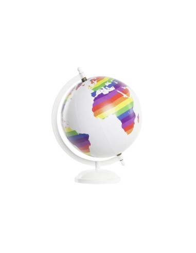 GLOBO TERRAQUEO PVC METAL 20X18X28 LGTBI BLANCO