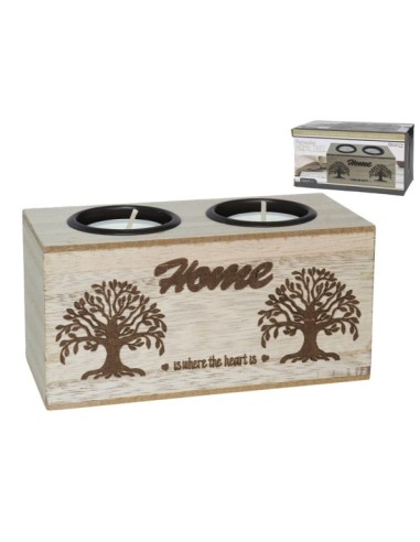 PORTAVELAS X2 HOME TREE 14X6,5X7CM