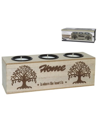 PORTAVELAS X3 HOME TREE 21X6,5X7CM