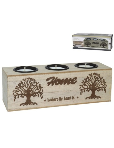 PORTAVELAS X3 HOME TREE 21X6,5X7CM