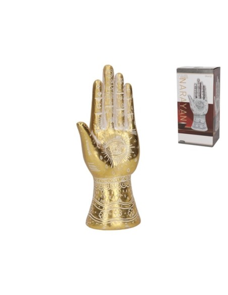 FIGURA MANO NARAYAN DORADA 11X7,5X26 CM RESINA