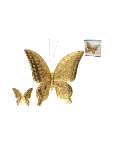 MARIPOSA PARA COLGAR DORADA 28X5X28 CM RESINA