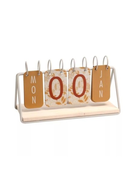 CALENDARIO METAL MDF 27X11X14 NARANJA